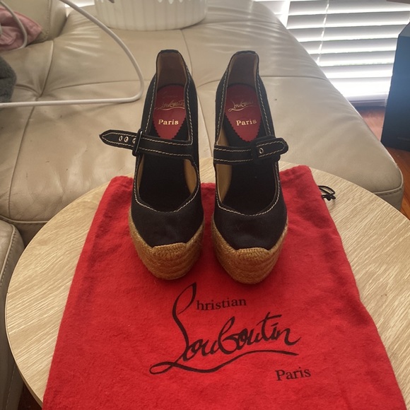 Christian Louboutin Canvas Braided Accents Pumps size 37 - Picture 6 of 6